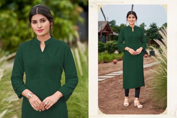 Poonam Smit Pintex Ethnic Wear Rayon Designer Kurti Collection